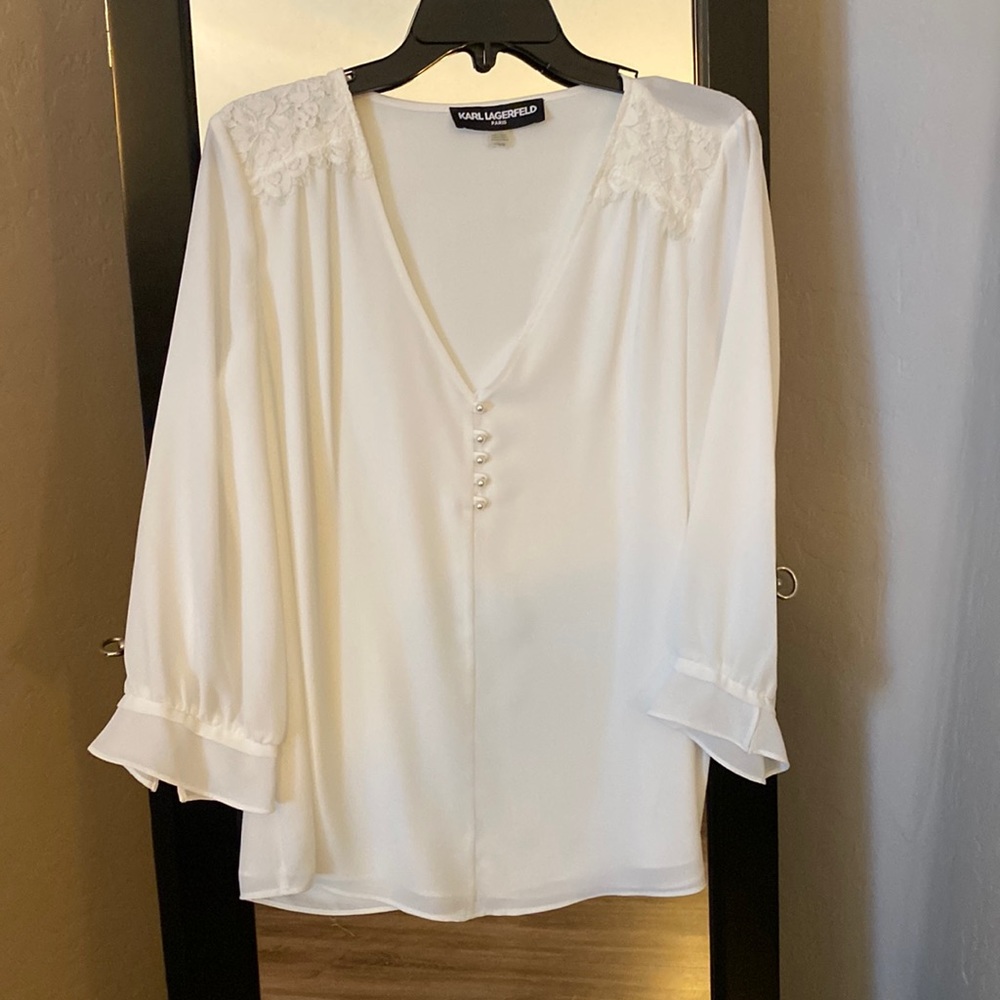 Karl Lagerfeld Paris feminine white Blouse
